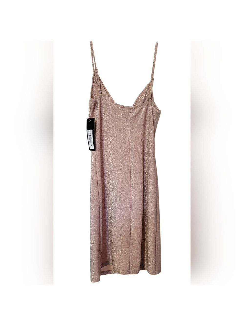 Bebe | Cowl Sequin Mini Dress | Spaghetti Strap | Tan - Picture 3 of 4